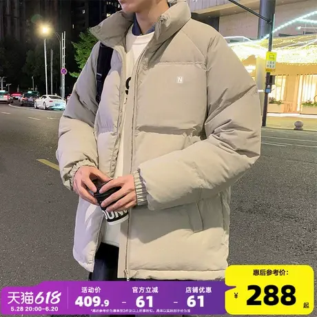 唐狮2024冬季新款男士羽绒服立领拉链款厚外套日系休闲保暖面包服商品大图