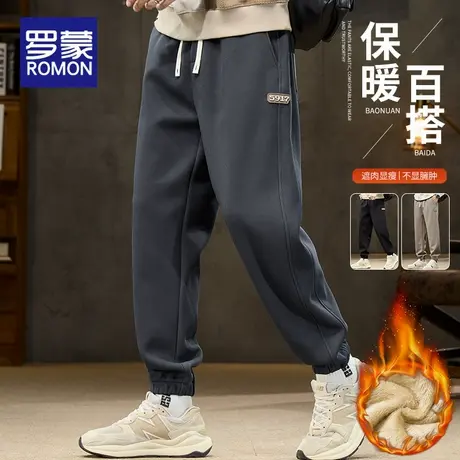 罗蒙卫裤男士秋冬款加绒加厚休闲长裤2025新款春秋一体绒运动裤子商品大图