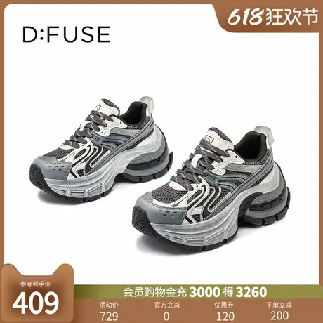 D：Fuse/迪芙斯2025春季新款厚底老爹鞋简约时尚复古运动女休闲鞋商品大图