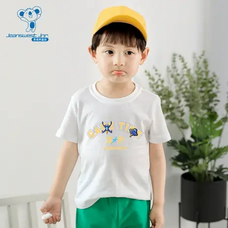 DQ真维斯童装2025夏季新款男童圆领棉质印花短袖T恤上衣图片
