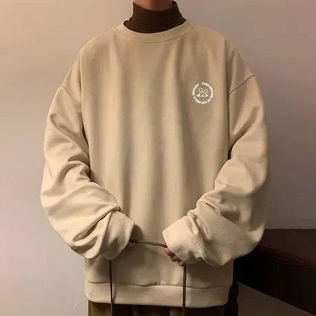 卫衣男款春秋潮牌潮流美式宽松圆领外套新款青少年复古休闲打底衫商品大图