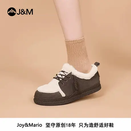 快乐玛丽毛毛鞋女2025秋冬新款浅口复古一脚蹬加绒加厚保暖棉鞋女商品大图