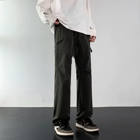 工装裤子男春秋新款潮牌宽松阔腿直筒裤美式水洗高街大码休闲长裤商品大图