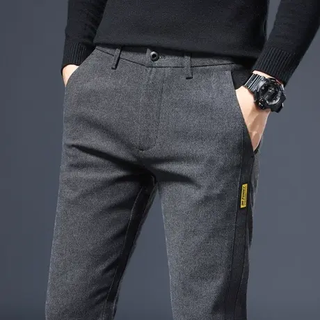 春秋款弹力修身小直筒休闲裤子秋冬季男士商务正装西裤男款西装裤商品大图