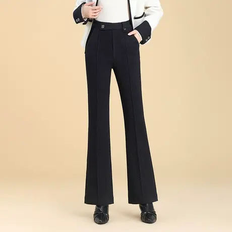气质微喇裤女秋冬2023新款高腰垂感通勤职业西装裤显瘦喇叭长裤厚商品大图