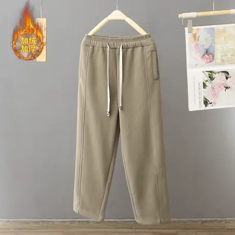 休闲高腰直筒烟管裤女加绒加厚秋冬季2023显瘦百搭长裤小个子裤子图片