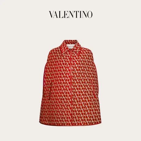 【季末优惠】华伦天奴VALENTINO女士ROSSO红V标志斗篷商品大图
