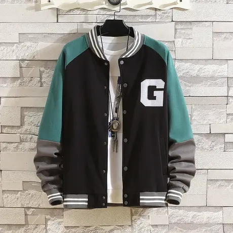 男士夹克2023春秋季新款韩版潮流帅气男装宽松休闲棒球服外套上衣商品大图
