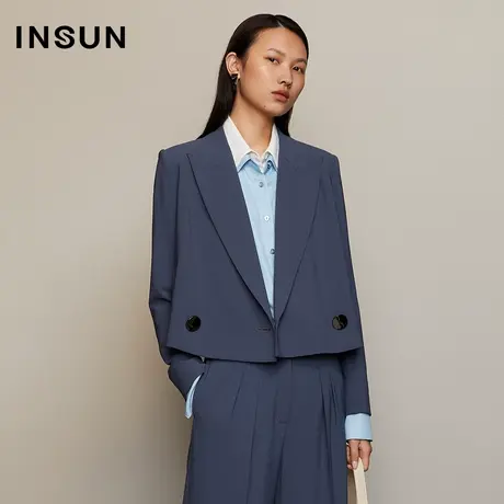 INSUN恩裳秋季截短式蓝色西装外套商品大图