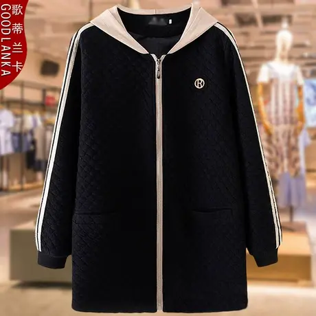 加肥加大码女装中年胖妈妈风衣秋冬款宽松显瘦洋气中长棒球服外套商品大图