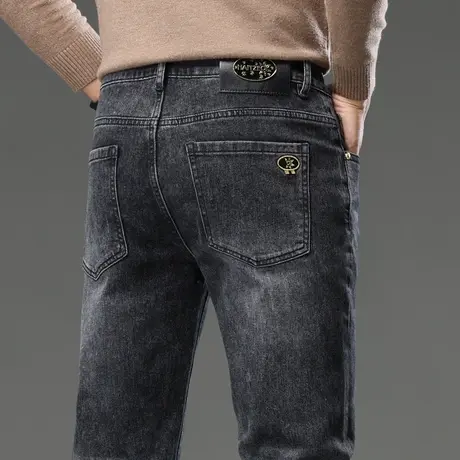 春秋款男生痞帅弹力直筒休闲牛仔裤春季2024年新款高端修身男裤子商品大图