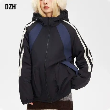 男士日系棉衣男女连帽韩版加厚保暖棉服2024新款情侣款冬装面包服商品大图