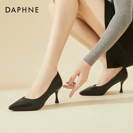 达芙妮高跟鞋女鞋2021年新款细跟夏季黑色尖头气质高级女神范法式商品大图