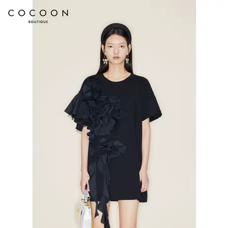 COCOON商场同款设计感短袖T恤女装2023秋季新款上衣23205BC031356商品大图