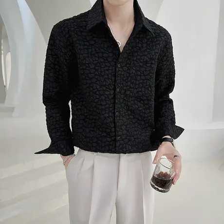 设计感工装衬衫男长袖2023秋季新款高级感潮流发型师休闲衬衣痞帅商品大图