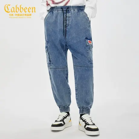 【尾货清仓】卡宾男装休闲蓝色牛仔长裤潮流简约工装风K商品大图