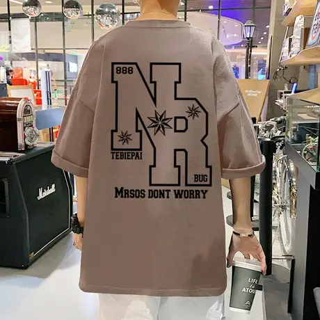 夏季纯棉重磅T恤男短袖美式复古原创设计感小众ins潮牌高街体恤衫商品大图