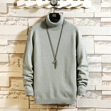 高领毛衣男秋冬新款韩版潮流针织衫加厚套头外套ins男士打底衫潮图片