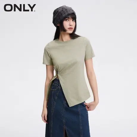 ONLY奥莱夏季休闲百搭设计感纯色圆领T恤女商品大图