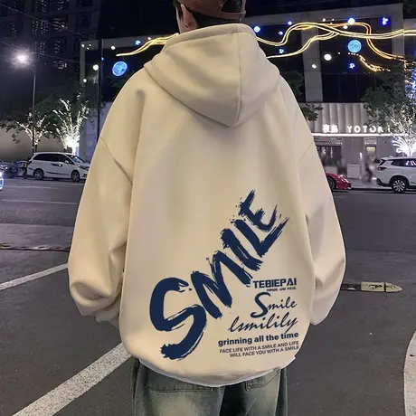 潮牌卫衣外套男女秋冬季慵懒风2023新款宽松连帽港风复古拉链开衫商品大图