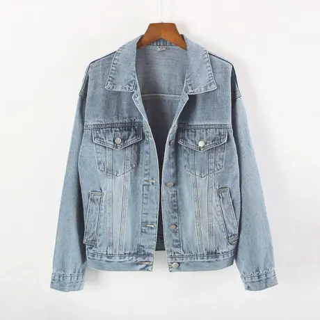 牛仔外套女宽松流行韩版2022春秋新款夹克学生bf网红短款上衣8047商品大图