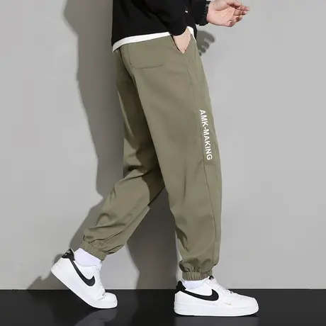 束脚裤男款2024年春季新款休闲长裤男春秋款宽松百搭九分运动卫裤图片