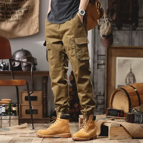 时尚潮流百搭男士工装裤休闲复古束脚裤宽松运动长裤大码直筒男款商品大图