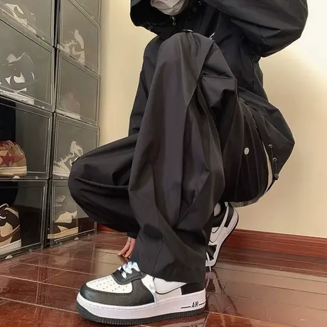 美式机能高街冲锋裤男士夏季新款裤子直筒裤宽松大码休闲裤商品大图