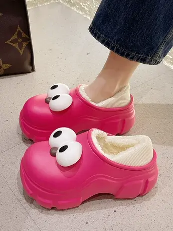 秋季毛毛鞋高级感外穿时尚防滑包头拖鞋女2023新款超火厚底棉拖鞋商品大图