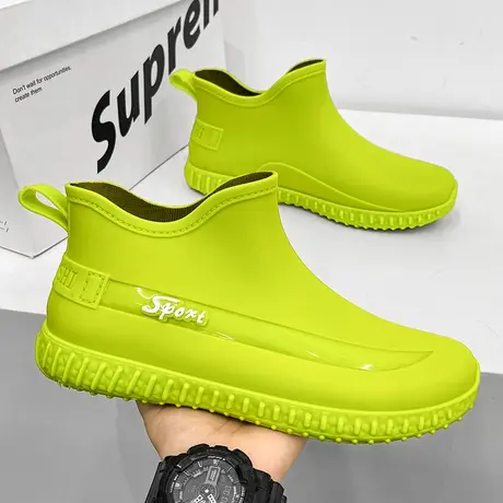 雨鞋男款钓鱼水鞋厨房防滑鞋劳保户外雨天男鞋防水鞋中筒雨靴男士商品大图