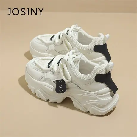 Josiny/卓诗尼厚底老爹鞋2024年新款春季运动鞋高帮小白鞋女鞋子商品大图