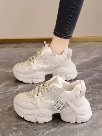 老爹鞋女冬季加绒2024年新款显脚小厚底增高超火百搭运动休闲鞋潮图片