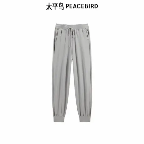 太平鸟春夏休闲高级气质品质暗提老花束脚裤图片
