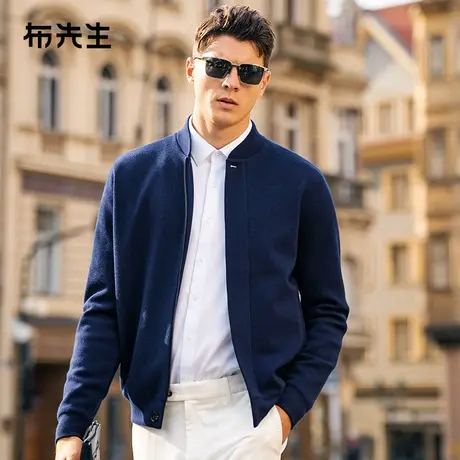 MrBu布先生棒球领羊毛外套春新款暗门襟口袋保暖外套BT15366图片