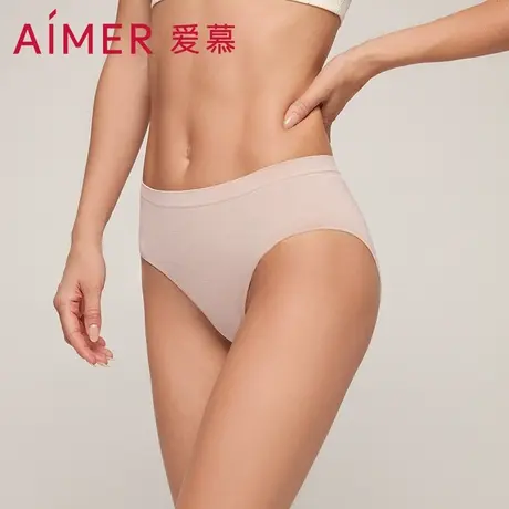 爱慕内裤女柔软贴肤高弹包臀纯棉底裆不易卷边中腰平角裤AM235641图片