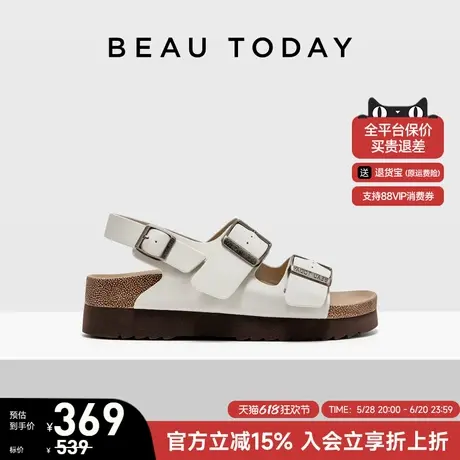 BeauToday厚底罗马凉鞋女款夏季可外穿勃肯凉鞋女黑色休闲鞋女鞋商品大图