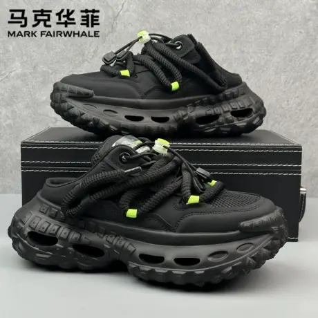 马克华菲官方旗舰店半拖鞋男夏季大码老爹户外穿包头办公室洞洞鞋图片