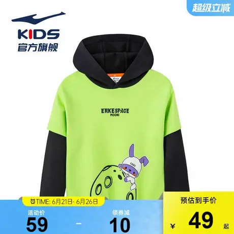 鸿星尔克童装小童宝宝春夏装新款男童套头中幼童连帽卫衣儿童上衣商品大图