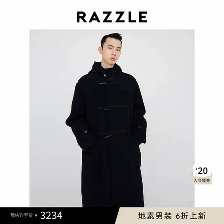 RAZZLE地素 男装深蓝色2025春季高级感连帽大衣图片