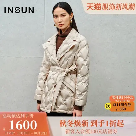 恩裳2023冬装新款双层贴合轻盈无胆防绒压光收腰长白山鹅绒羽绒服商品大图