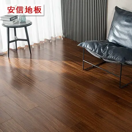 安信圆盘豆褐檀全实木地板地热地暖锁扣纯实木野生原木天然环保图片