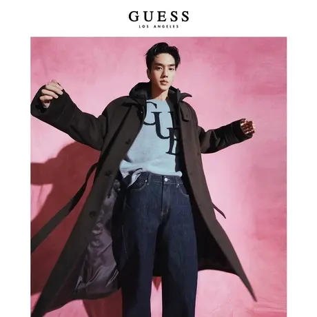 【宋江明星同款】GUESS23年新款秋男士大logo圆领针织衫-MN4S1654商品大图