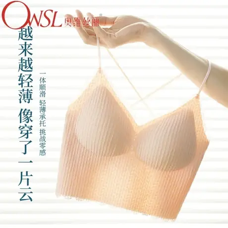 新款性感蕾丝上托聚拢有型文胸罩内衣女防走光抹胸罩商品大图