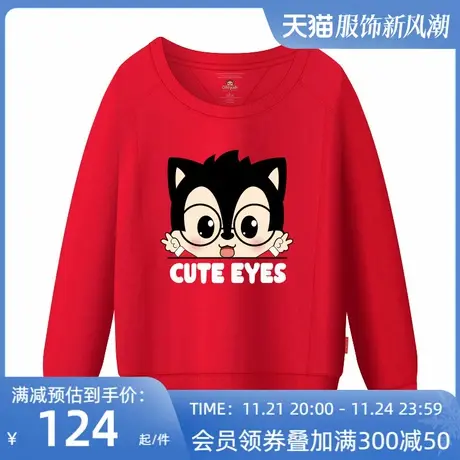 Ohlyah品牌韩版卡通卫衣男女装2023春季新品宽松套头圆领学生上衣图片