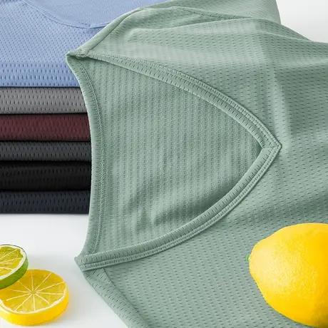 冰丝短袖t恤男装夏季薄款圆领打底衫跑步运动速干衣透气冰感半袖商品大图