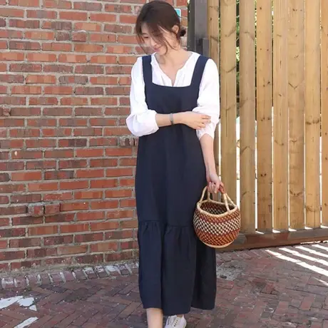 纯诗曼2018春夏韩版简约V领白色百搭衬衣休闲宽松长袖女式衬衫女商品大图