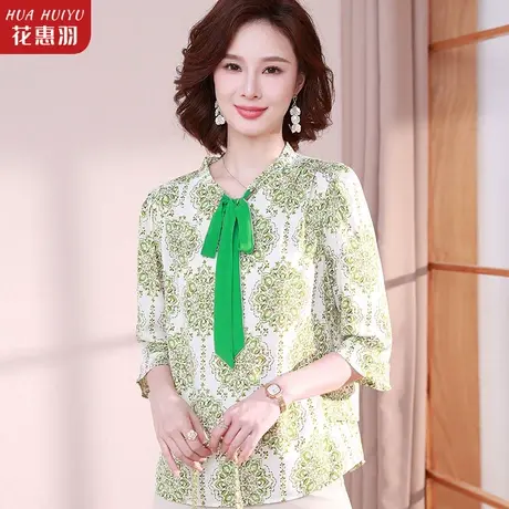 母亲节衣服碎花雪纺衫女夏季2023新款妈妈装夏装洋气上衣宽松小衫图片
