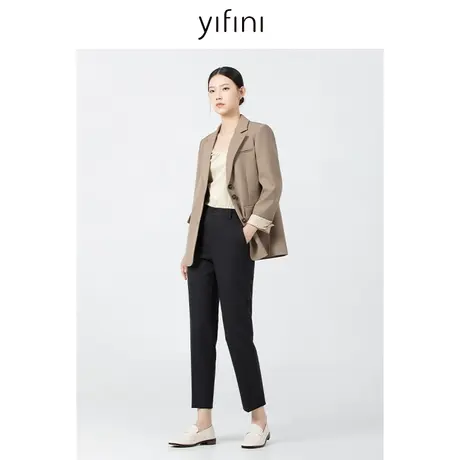 Yifini/易菲显瘦显高烟管直筒裤女春秋新款小脚休闲九分裤商品大图