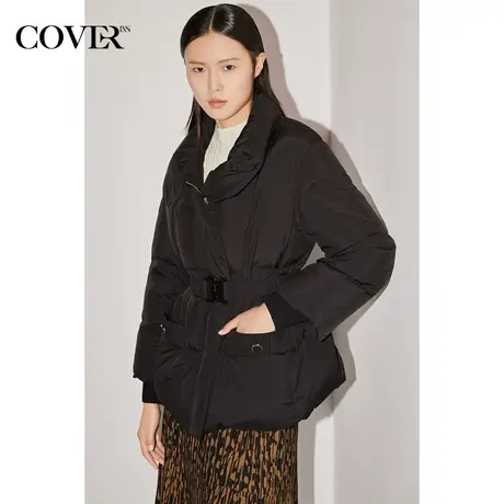 COVER冬季蓬松立领轻盈白鸭绒羽绒服图片