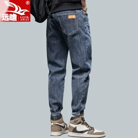 男款牛仔裤男冬季修身直筒裤子秋冬潮牌弹力2022新款加绒男士长裤商品大图